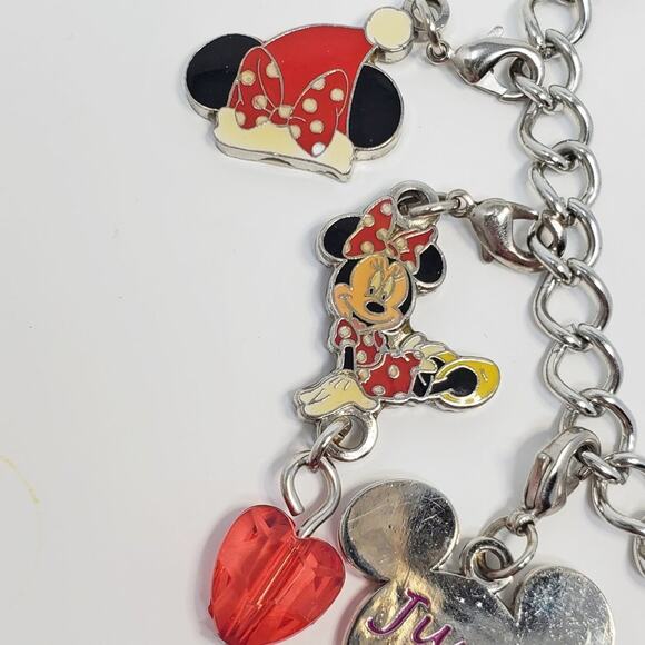 Disney 10 Charm Bracelet Minnie Mouse, Tinker Bell & More - Picture 2 of 9